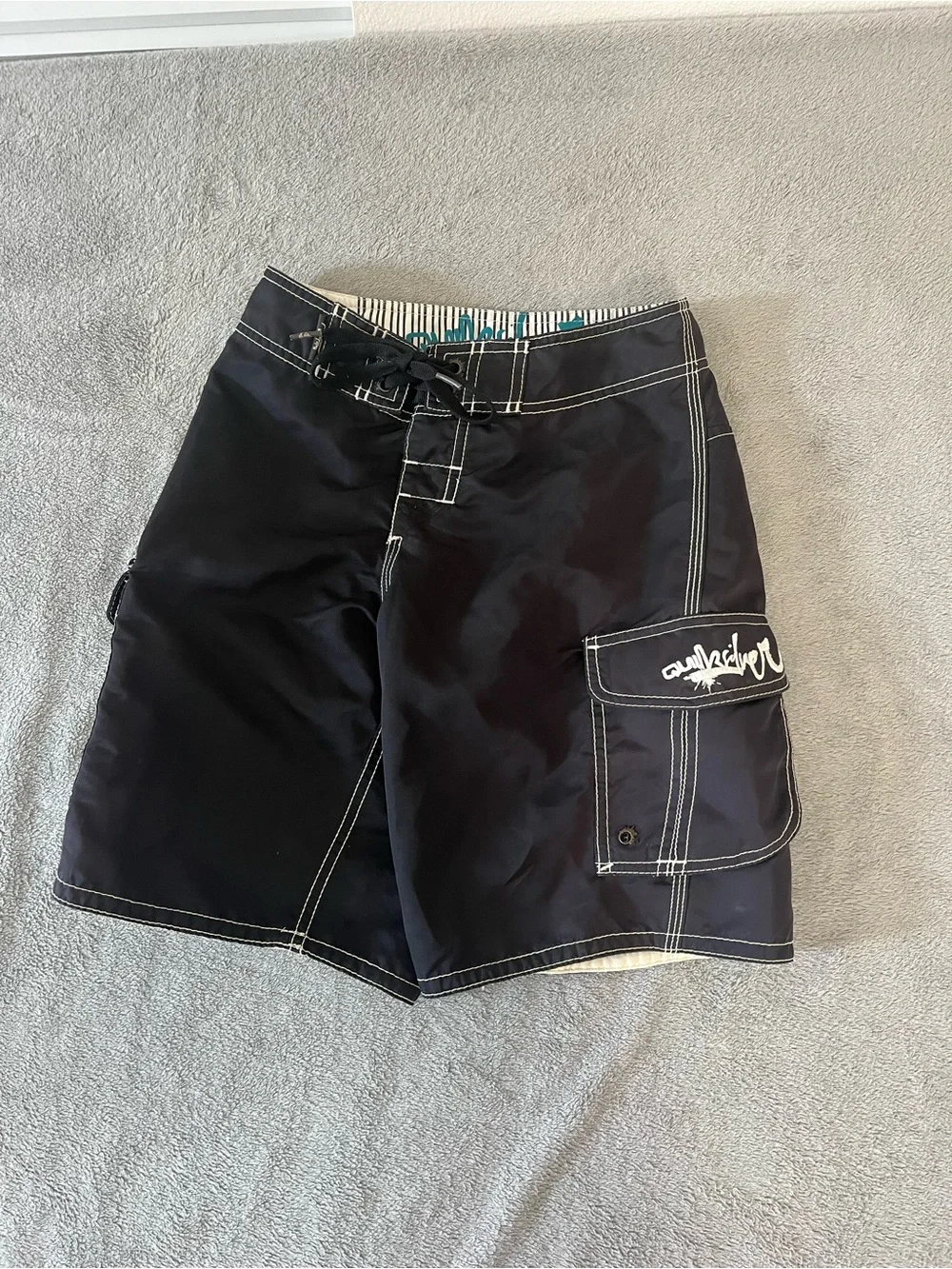 Quiksilver Kids’ Black Boardshorts with Contrast Stitching